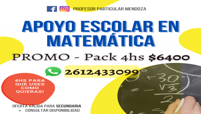 Super pack 4hs clases $6.400 - Matematica - SIC
